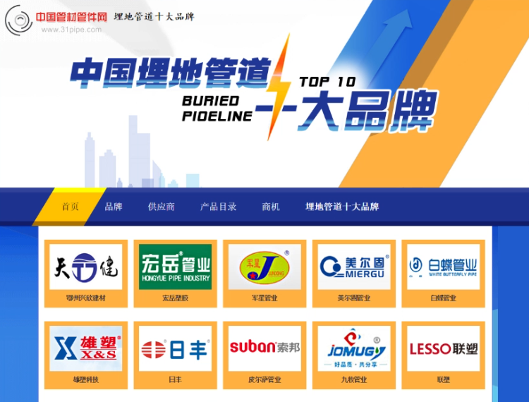 我公司入选中国2015埋地管道十大品牌